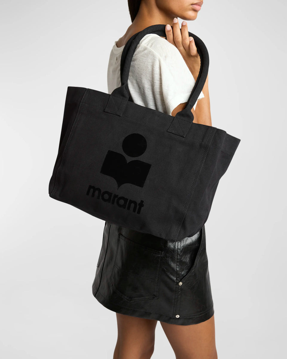 ISABEL MARANT YENKY ZIPPED LOGO TOTE BAG BLACK maniak