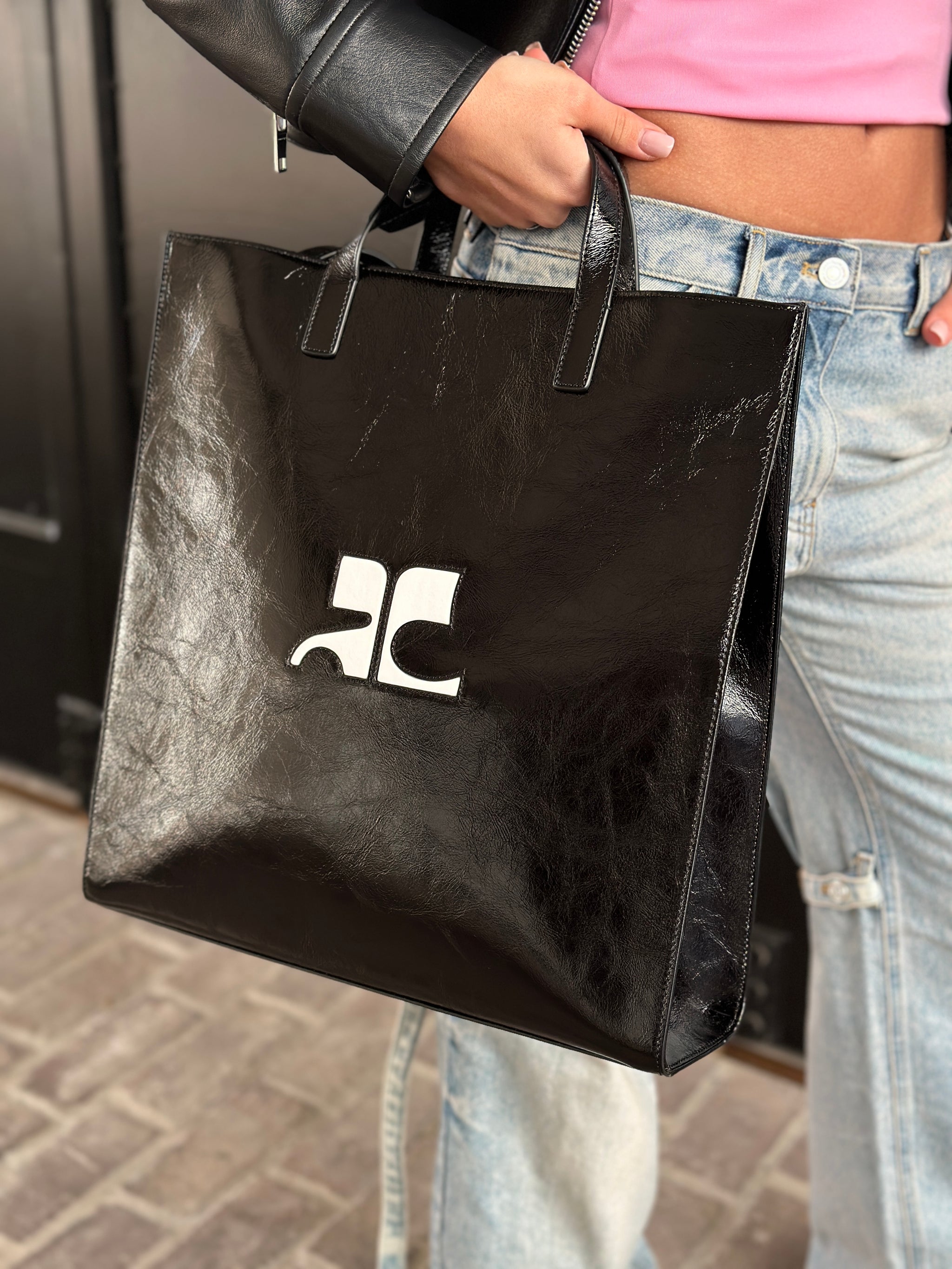 COURRÈGES HERITAGE NAPLACK TOTE BAG BLACK – mania-k webshop