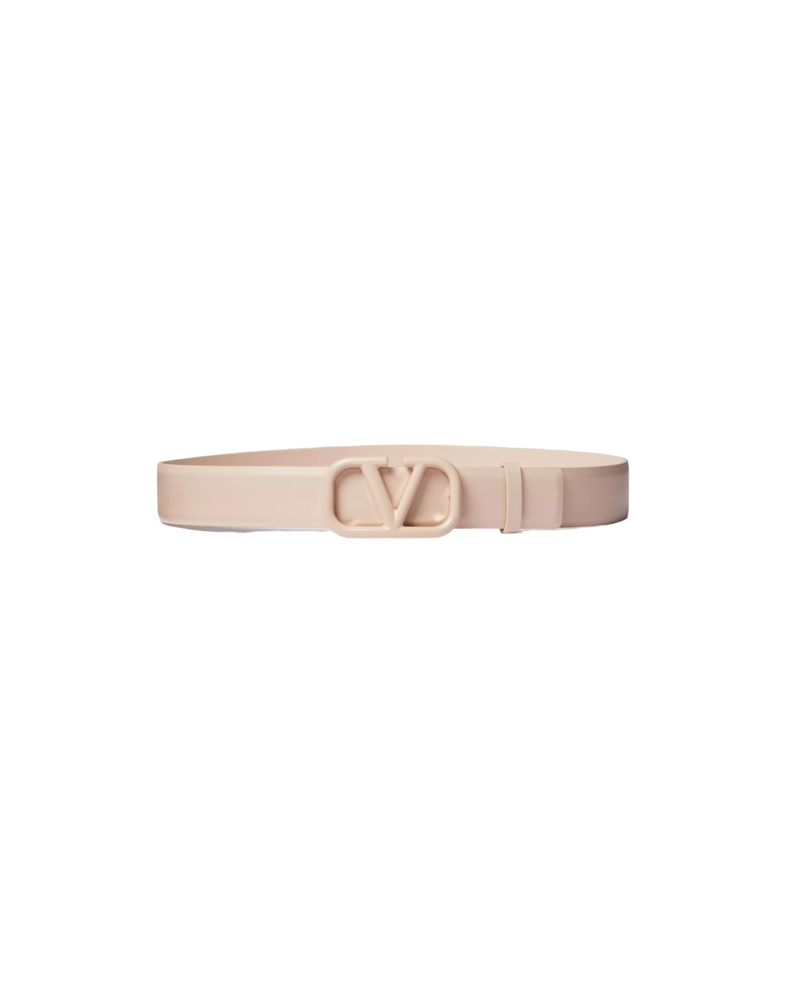 Vlogo Signature Belt In Shiny Calfskin 30mm for Woman in Powder Rose