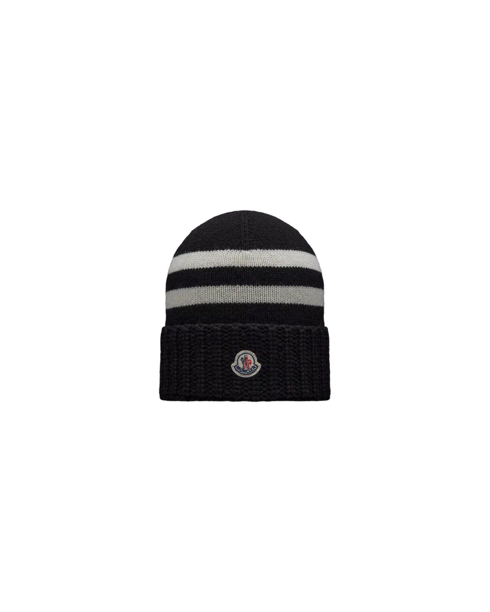 MONCLER BEANIE STRIPED BLACK/ECRU – mania-k webshop
