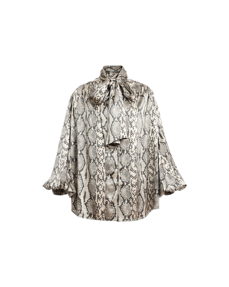 BALMAIN BLOUSE PUSSY BOW PYTHON PRINT – mania-k webshop