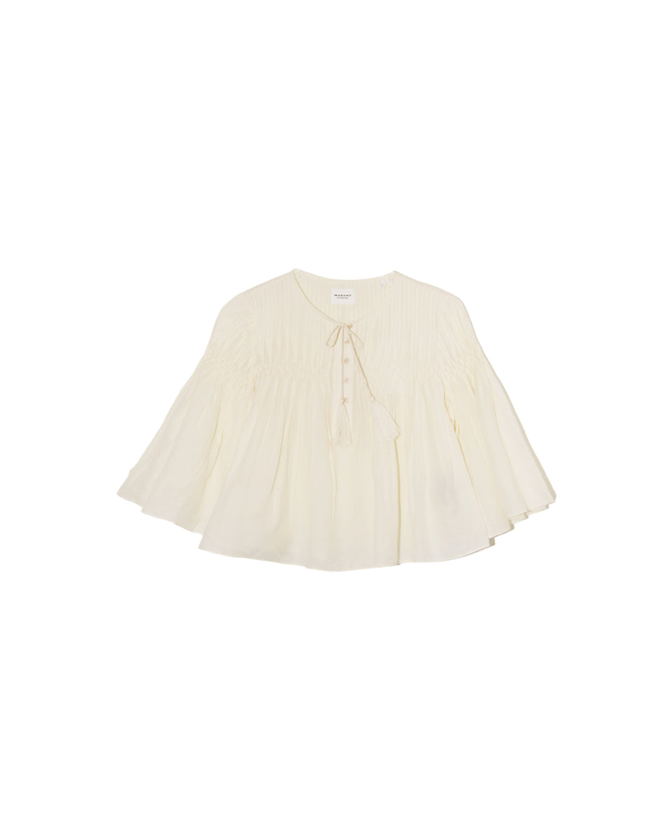 ISABEL MARANT ÉTOILE AXELIANA CROPPED BLOUSE ECRU – mania-k webshop