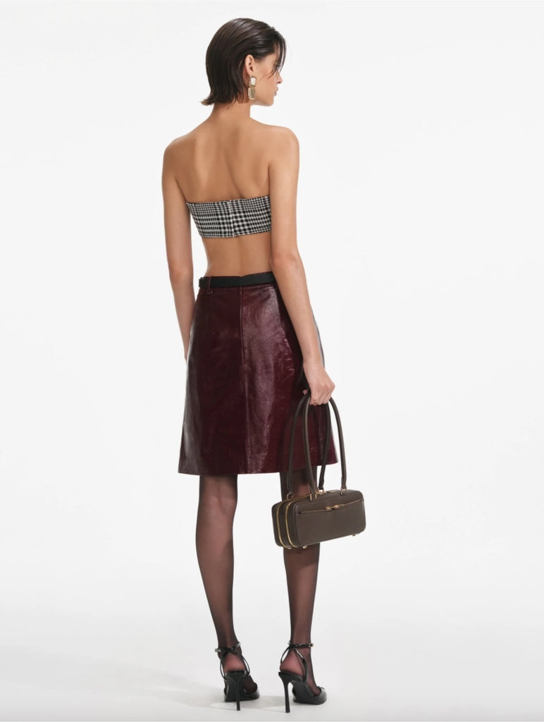 スカート SELF PORTRAIT Leather skirt BURGUNDY SELF-PORTRAIT LEATHER SKIRT BURGUNDY – mania-k webshop