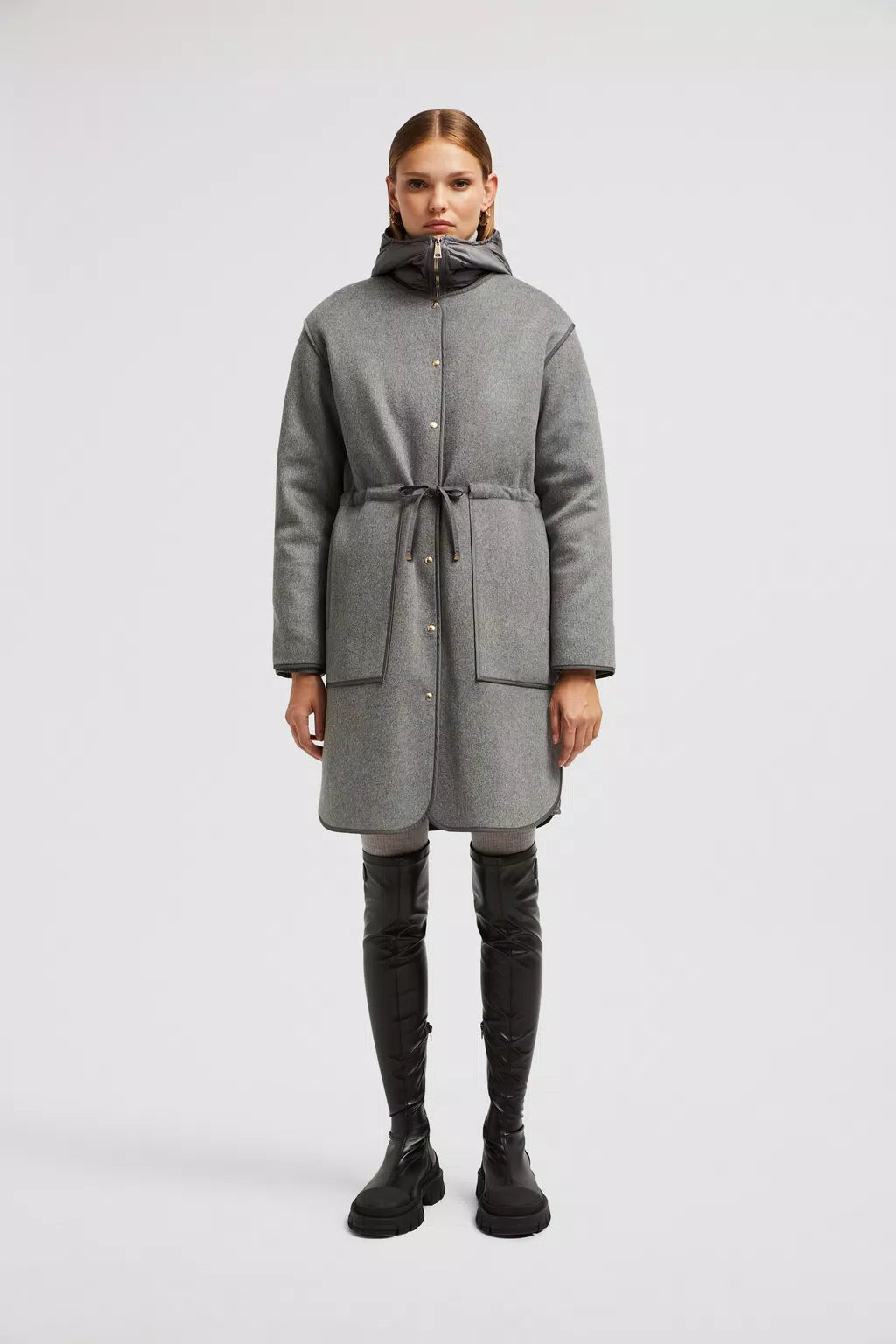 Moncler grey coat sales